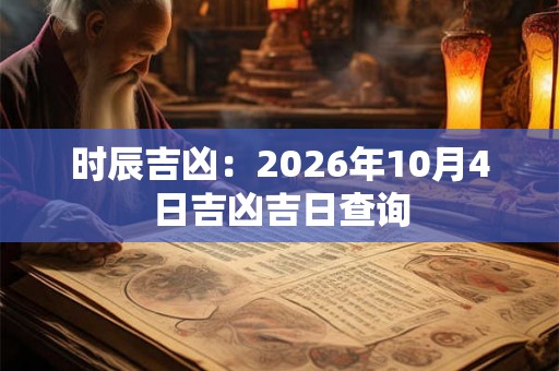 时辰吉凶：2026年10月4日吉凶吉日查询