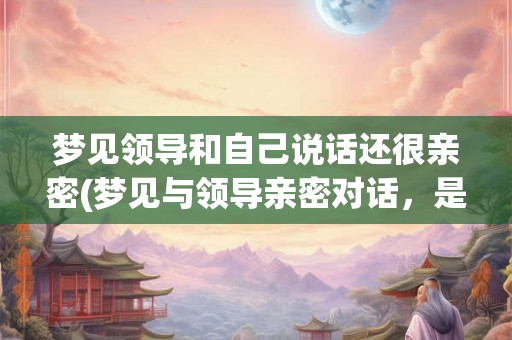 梦见领导和自己说话还很亲密(梦见与领导亲密对话，是什么含义？)