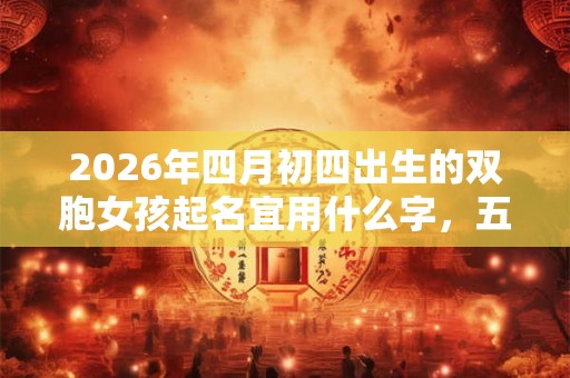 2026年四月初四出生的双胞女孩起名宜用什么字，五行属什么