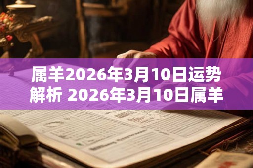 属羊2026年3月10日运势解析 2026年3月10日属羊运势分析