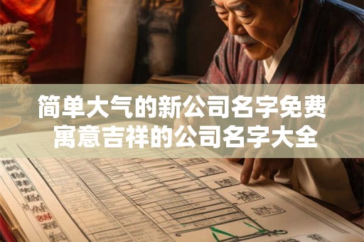 简单大气的新公司名字免费 寓意吉祥的公司名字大全