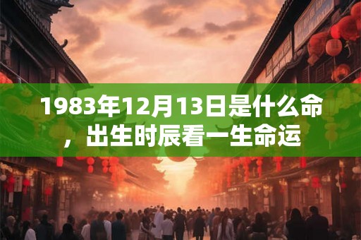1983年12月13日是什么命，出生时辰看一生命运