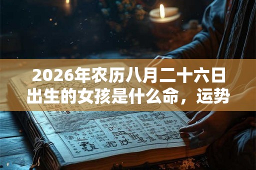 2026年农历八月二十六日出生的女孩是什么命，运势如何？