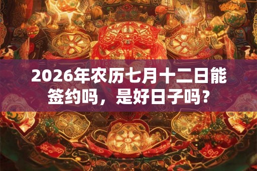 2026年农历七月十二日能签约吗，是好日子吗？