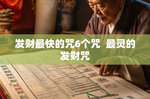 发财最快的咒6个咒 最灵的发财咒 发财最快的咒6个咒 最灵的发财咒