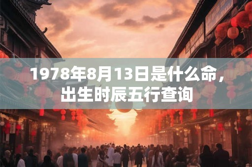 1978年8月13日是什么命，出生时辰五行查询