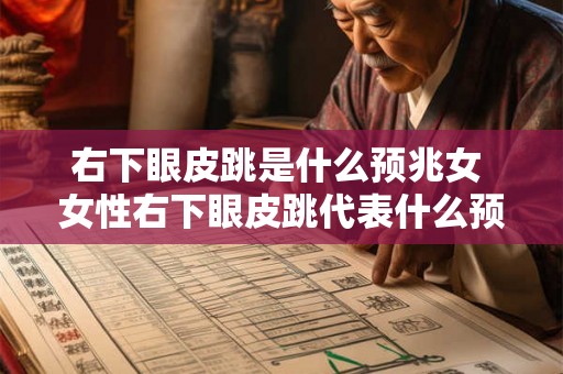 右下眼皮跳是什么预兆女 女性右下眼皮跳代表什么预兆