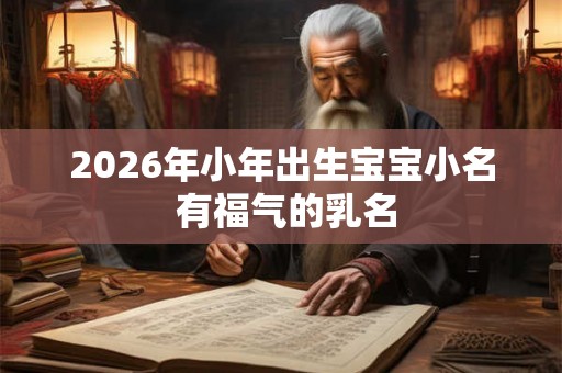 2026年小年出生宝宝小名 有福气的乳名