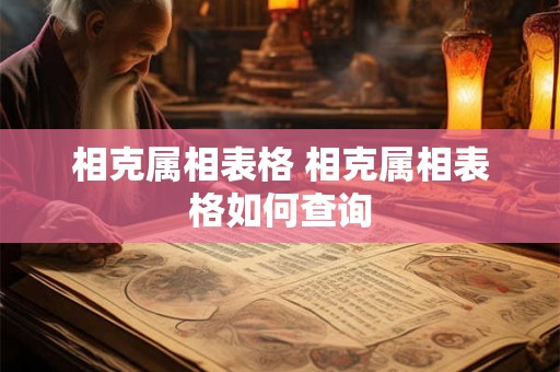 相克属相表格 相克属相表格如何查询