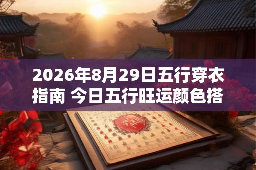 2026年8月29日五行穿衣指南 今日五行旺运颜色搭配