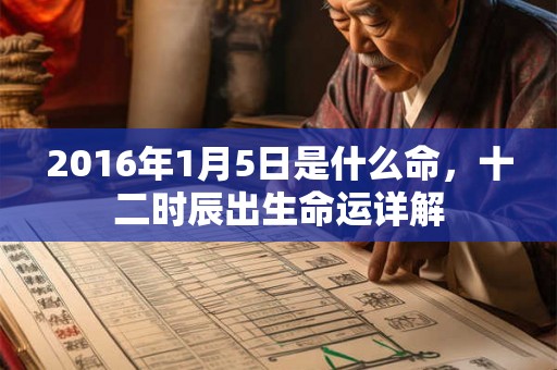 2016年1月5日是什么命，十二时辰出生命运详解