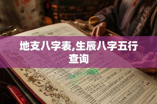 地支八字表,生辰八字五行查询