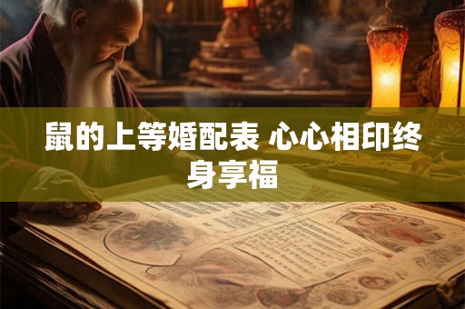 鼠的上等婚配表 心心相印终身享福