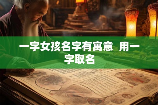 一字女孩名字有寓意  用一字取名