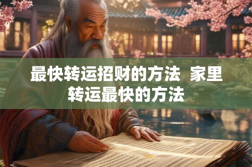 最快转运招财的方法 家里转运最快的方法 最快转运招财的方法 家里转运最快的方法