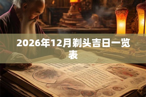 2026年12月剃头吉日一览表