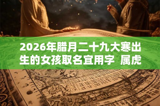 2026年腊月二十九大寒出生的女孩取名宜用字  属虎女孩名字集锦