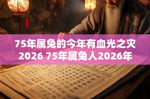 75年属兔的今年有血光之灾2026 75年属兔人2026年灾祸