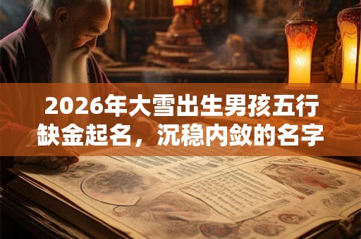 2026年大雪出生男孩五行缺金起名，沉稳内敛的名字