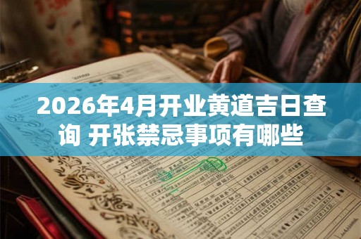 2026年4月开业黄道吉日查询 开张禁忌事项有哪些
