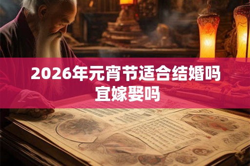 2026年元宵节适合结婚吗 宜嫁娶吗