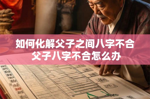 如何化解父子之间八字不合 父子八字不合怎么办