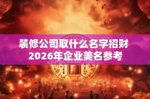 装修公司取什么名字招财 2026年企业美名参考