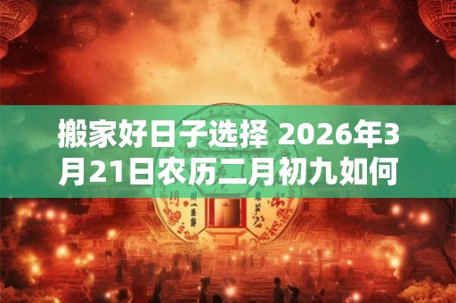 搬家好日子选择 2026年3月21日农历二月初九如何 搬家好日子选择 2026年3月21日农历二月初九如何