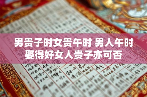 男贵子时女贵午时 男人午时娶得好女人贵子亦可否