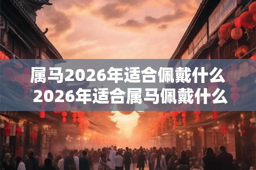 属马2026年适合佩戴什么 2026年适合属马佩戴什么