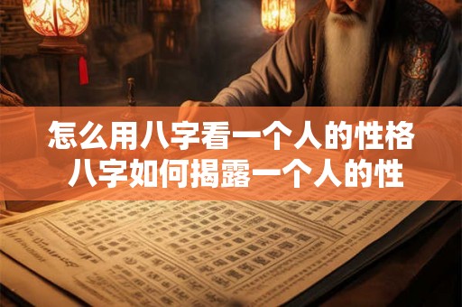 怎么用八字看一个人的性格 八字如何揭露一个人的性格