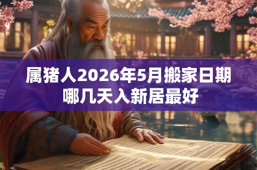 属猪人2026年5月搬家日期 哪几天入新居最好