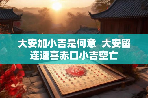 大安加小吉是何意 大安留连速喜赤口小吉空亡 大安加小吉是何意 大安留连速喜赤口小吉空亡