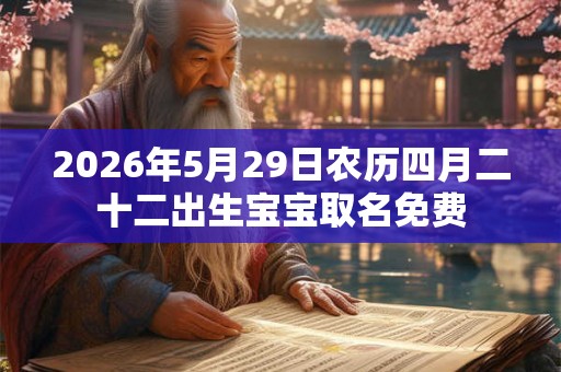 2026年5月29日农历四月二十二出生宝宝取名免费 2026年5月29日农历四月二十二出生宝宝取名免费