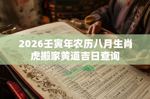 2026壬寅年农历八月生肖虎搬家黄道吉日查询