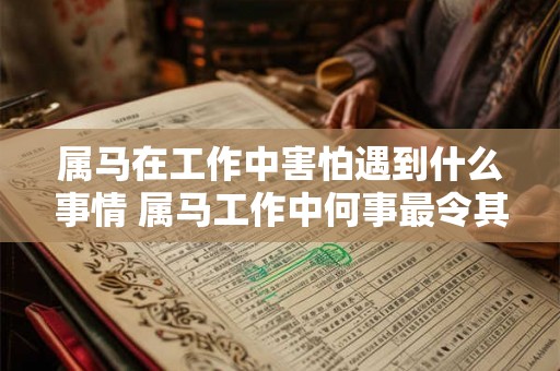 属马在工作中害怕遇到什么事情 属马工作中何事最令其害怕