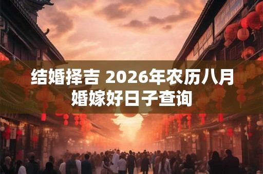 结婚择吉 2026年农历八月婚嫁好日子查询