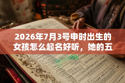 2026年7月3号申时出生的女孩怎么起名好听，她的五行是什么？