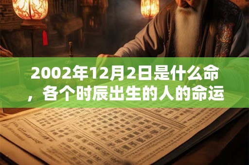 2002年12月2日是什么命，各个时辰出生的人的命运