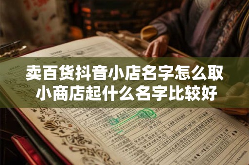 卖百货抖音小店名字怎么取 小商店起什么名字比较好