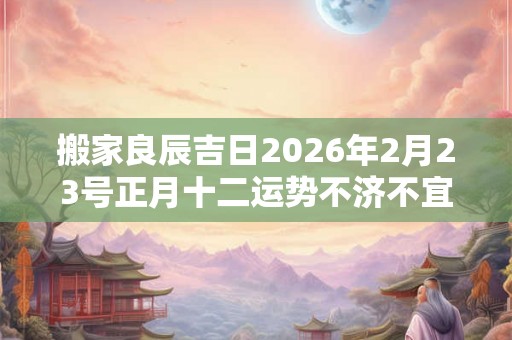 搬家良辰吉日2026年2月23号正月十二运势不济不宜入宅换新居