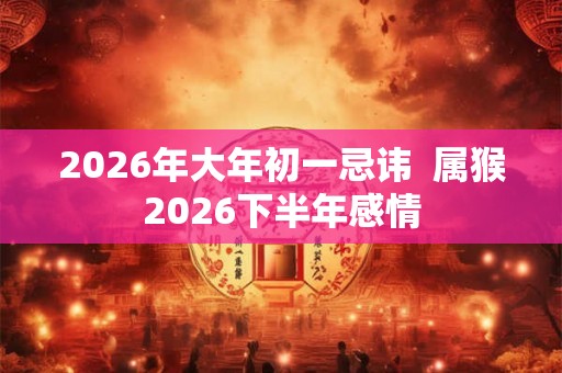 2026年大年初一忌讳 属猴2026下半年感情 2026年大年初一忌讳 属猴2026下半年感情