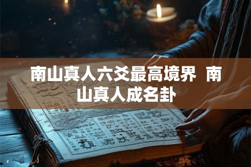 南山真人六爻最高境界 南山真人成名卦 南山真人六爻最高境界 南山真人成名卦