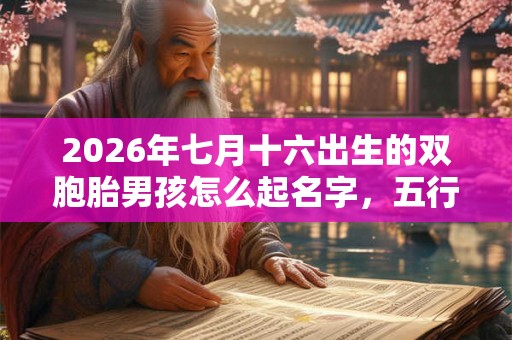 2026年七月十六出生的双胞胎男孩怎么起名字，五行属什么