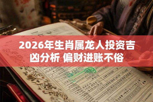 2026年生肖属龙人投资吉凶分析 偏财进账不俗