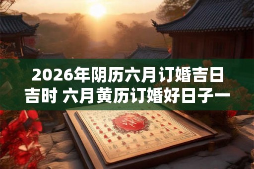 2026年阴历六月订婚吉日吉时 六月黄历订婚好日子一览 2026年阴历六月订婚吉日吉时 六月黄历订婚好日子一览