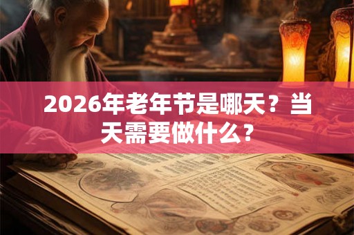 2026年老年节是哪天？当天需要做什么？
