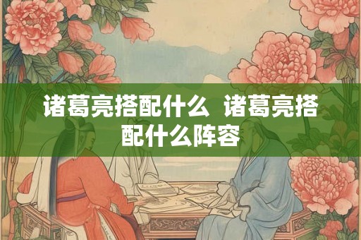 诸葛亮搭配什么  诸葛亮搭配什么阵容