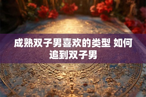 成熟双子男喜欢的类型 如何追到双子男