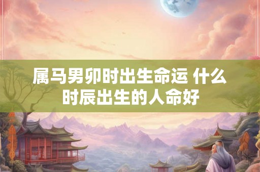 属马男卯时出生命运 什么时辰出生的人命好